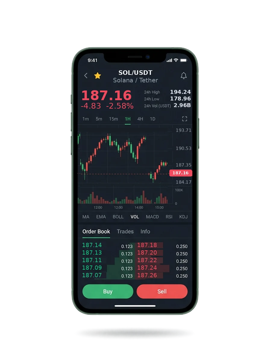 Mobile app screen showing the portfolio summary and a message from an account manager